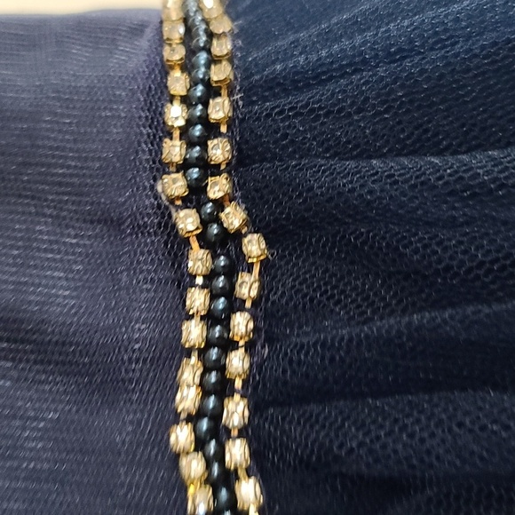 TLC Say Yes To The Prom Dress Navy Beaded Layered Tulle Lined Sz 7/8 GUC *READ* - Picture 9 of 14